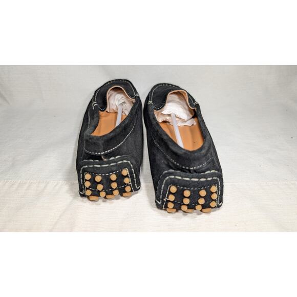 Avellini Womens Suede Moccasin Driving loafers 8.5/9 EU 40 Black Made in Italy - Picture 4 of 8